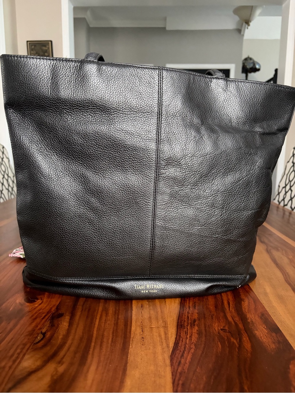 Isaac mizrahi Black Leather Tote Bag New York 🇺🇸